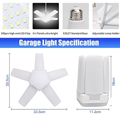 5 Panel LED Garage Light 2 Pack