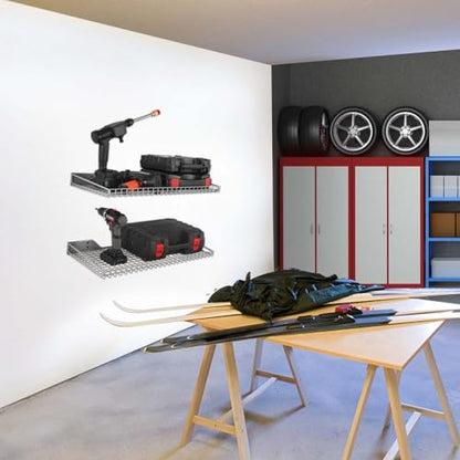 Garage Wall Shelves 23.6"x11.8" Wall Mount Metal Shelves 2 Pack