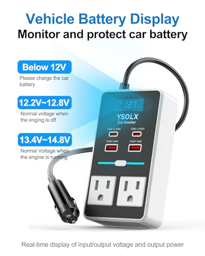 300W 12V to 110V Car Power Inverter