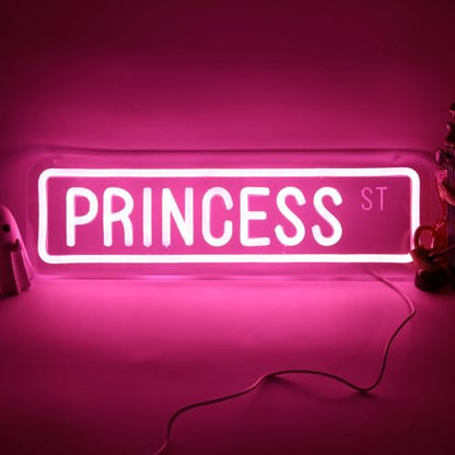 Pink Princess Street Neon Sign for Wall Decor