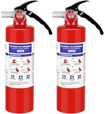 2 Pack ABC Fire Extinguishers with Mount (2 Count)