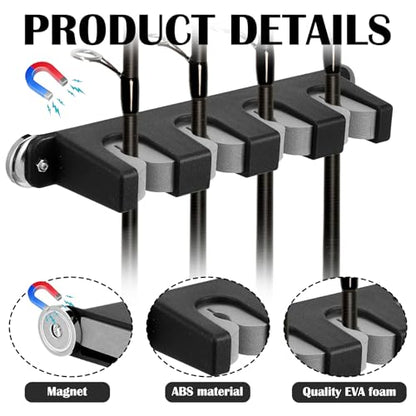 2 Pcs Magnetic Fishing Rod Holder for Car Fishing Pole Rack Vertical Rod Storage Holders for Truck Bed Boat Wall Garage Door (2 Count)
