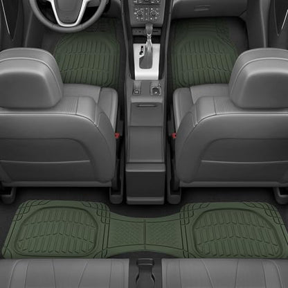 Green Rubber Car Mats Full Set