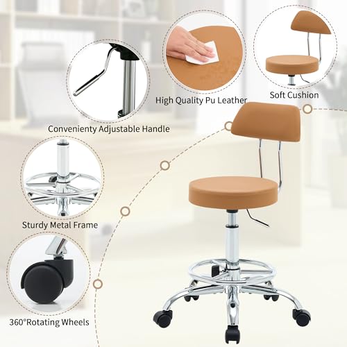 Rolling Stool with Back