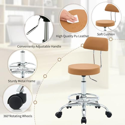 Rolling Stool with Back