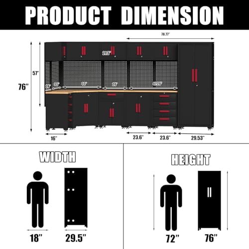 18 Piece Corner Garage Storage Cabinet System (18 Count)