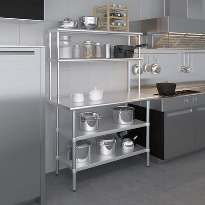 Stainless Steel Work Table with 2 Shelves