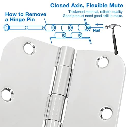 Rounded Door Hinges 3.5" X 3 1