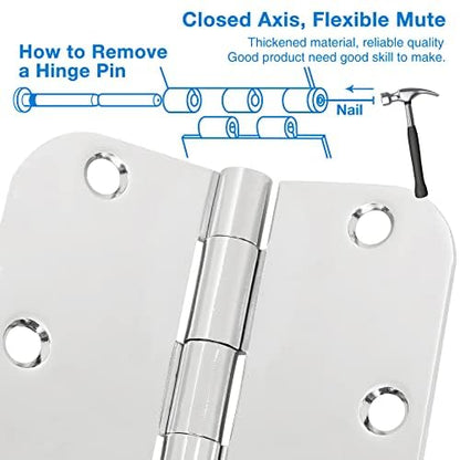Rounded Door Hinges 3.5" X 3 1