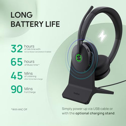 BH74 ANC Wireless Headset with Mic for Work