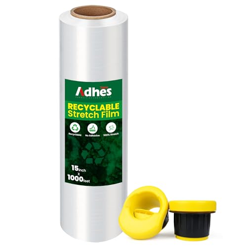 Adhes Recyclable Stretch Wrap Film with Handle (1000 Foot)