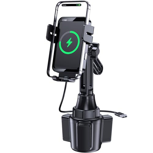 Wireless Car Charger 15W Cup Holder Air Vent Phone Mount Car Charger