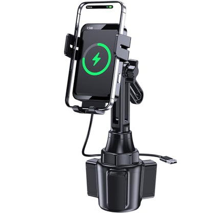 Wireless Car Charger 15W Cup Holder Air Vent Phone Mount Car Charger