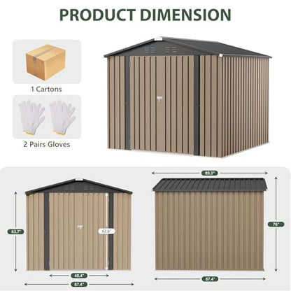 8x8 FT Outdoor Storage Shed
