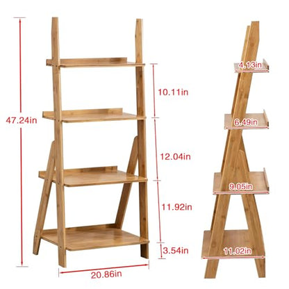 Bamboo Ladder Shelf Bookcase