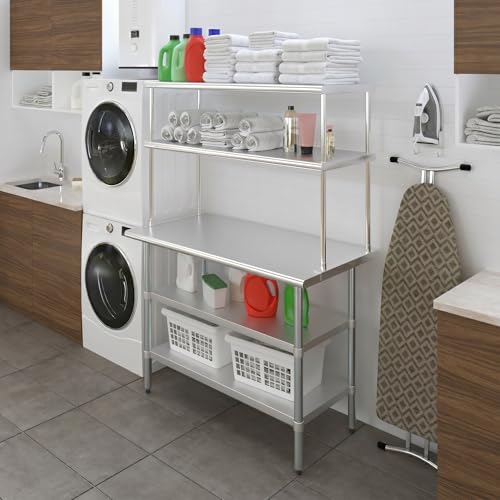 Stainless Steel Work Table with 2 Shelves