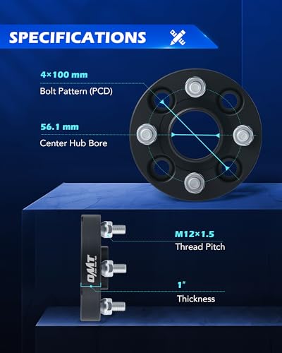 OMT 4x100 Wheel Spacers with 56.1mm Center Hub Bore