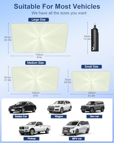 Car Windshield Sun Shade Umbrella 57" x 32"
