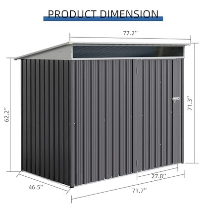 JY QAQA 6x4 FT Metal Outdoor Garden Storage Shed
