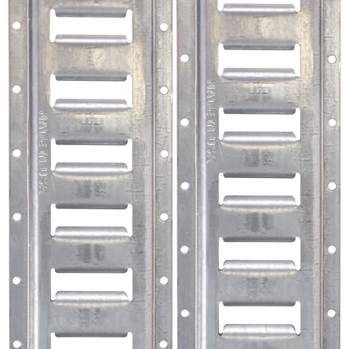 E-Track, Made in USA, 12 Gauge Steel 5 FT Galvanized Rails (2-Pack) - Horizontal E-Track Rails for Trailers, Garages, Cargo Vans - 6,000 Pounds Break Strength Per Slot (2 Count)