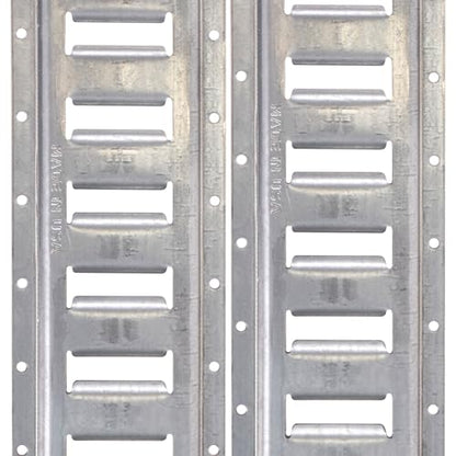 E-Track, Made in USA, 12 Gauge Steel 5 FT Galvanized Rails (2-Pack) - Horizontal E-Track Rails for Trailers, Garages, Cargo Vans - 6,000 Pounds Break Strength Per Slot (2 Count)