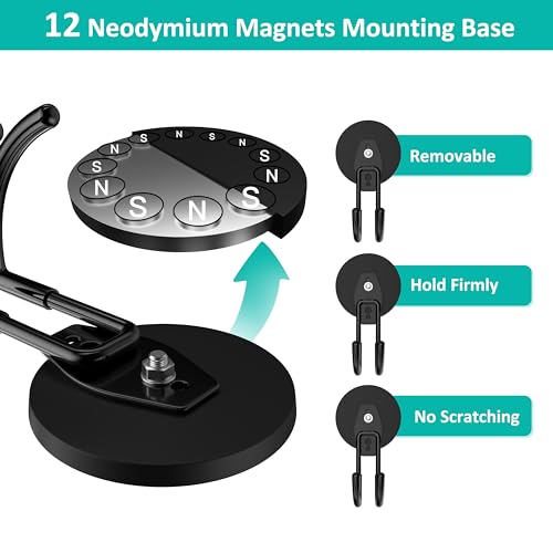 Strong Magnetic Hooks Heavy Duty Magnetic Garage Hook (2 Count)