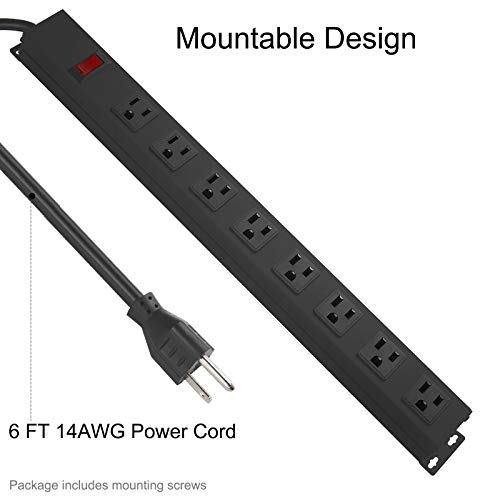 HHOSET Heavy Duty Long 8 Outlets (3 Count)