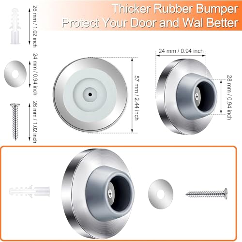 4 Pcs Door Stopper Wall Bumper Flush Mount Protector