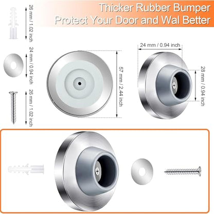 4 Pcs Door Stopper Wall Bumper Flush Mount Protector