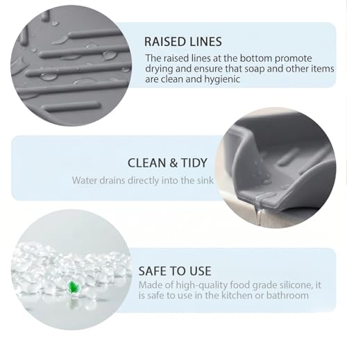 Silicone Soap Dish with Drain Spout