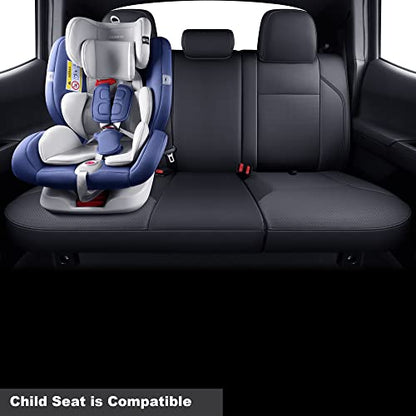 Rear Seat Covers Custom Fit for 2024 2025 Tacoma Crew Cab with Faux Leather