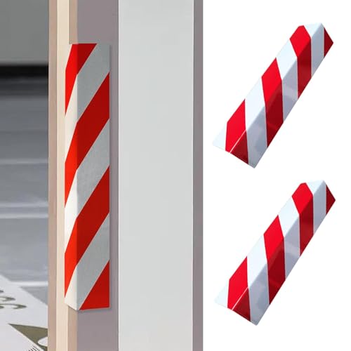 2 Packs 40 * 15 * 1.5cm Garage Wall Protector Foam Wall Corner Guard for Parking Garages Wall Edge Protector with Reflective Safety Stripe