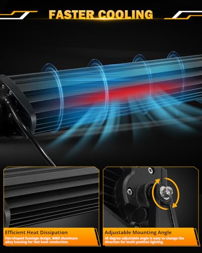 22 Inch LED Light Bar 6 Modes Amber White Strobe Off Road Lights