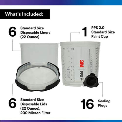 PPS 2.0 Spray Gun Cup Lids and Liners Kit