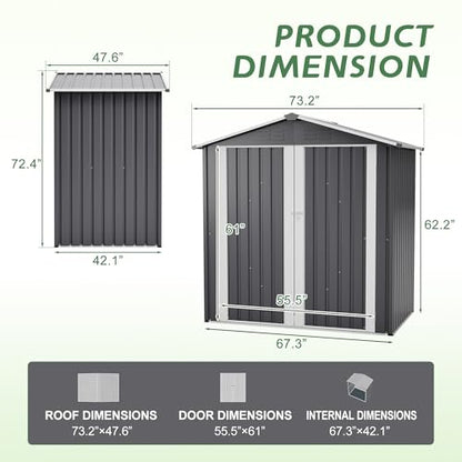 6' x 4' Outdoor Storage Shed
