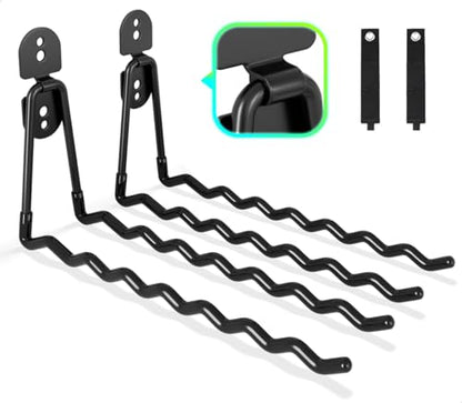 Garage Hooks 11.8" Long with 2 Extension Storage Straps (2 Count)