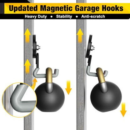 Heavy Duty Storage Magnetic Utility Hooks Large Garage Magnet Hooks with Anti (2 Count)