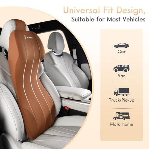 Car Seat Lumbar Support with Headrest Pillow Memory Foam Car Lumbar Pillow Back Support Cushion 2