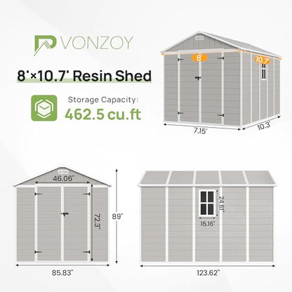 Resin Outdoor Storage Shed with Floor