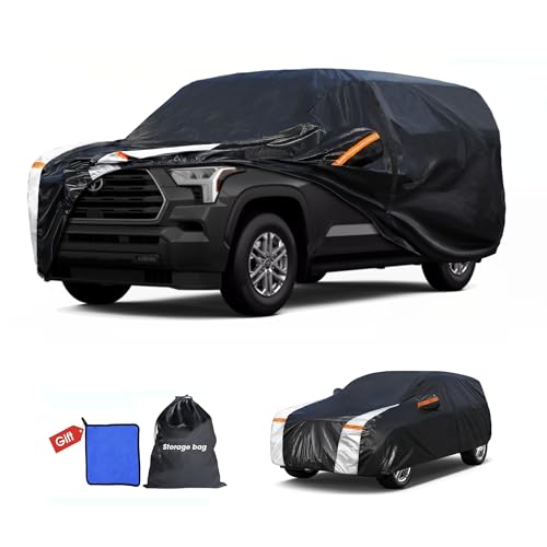 10 Layers Car Cover Custom Fit for Toyota Sequoia 100% Waterproof All Weather Automobiles