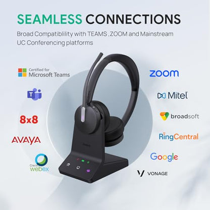 WH64 Dual UC DECT & Bluetooth Wireless Headset for Phone PC Mobile