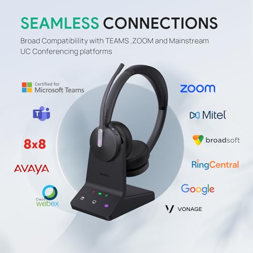 WH64 Dual DECT Bluetooth Wireless Headset for Phone PC Mobile Teams