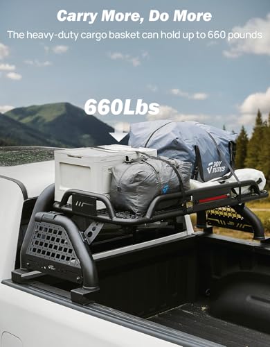 Roll Bar for Full Size Truck with Cargo Basket & Brake Light