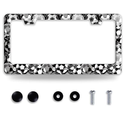 Soccer Ball License Plate Frame Stainless Steel Funny Sports License Holder