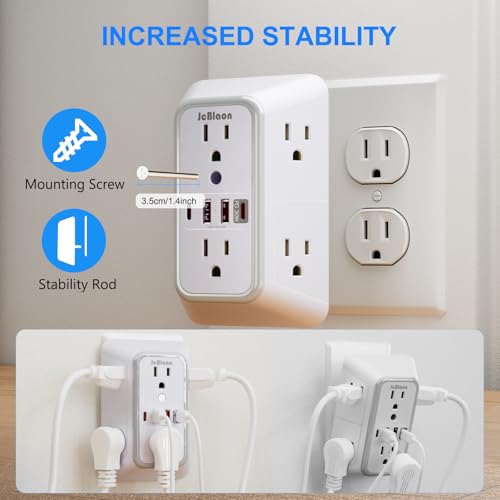 Surge Protector Outlet Extender 6 Outlet Extender with 4 USB Ports