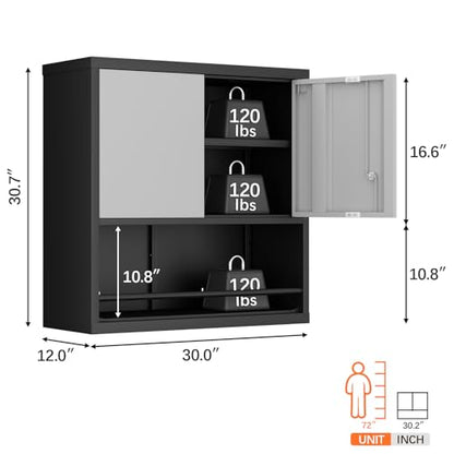 Metal Wall Cabinet with Adjustable Shelf