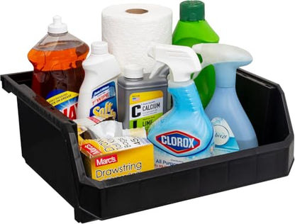 Extra Large Stackable Plastic Storage Bins (4 Count)