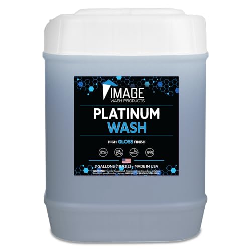 Image Wash (5-Gallon) Platinum Wash Car Soap Concentrated pH-Neutral Foam Soap for Foam Cannon & Bucket wipe Safe for Wax Ceramic Coatings High Lubricity Biodegradable Formula with Bubble Gum Scent (640 Fl Oz)