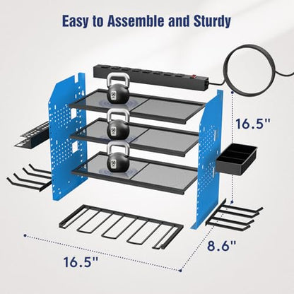 Heavy Duty Power Tool Organizer Wall Mount with Charging Station