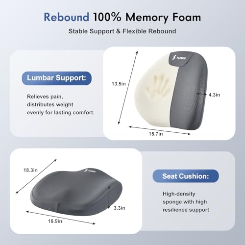 Seat Cushion and Lumbar Support Pillow for Office Chair Car
